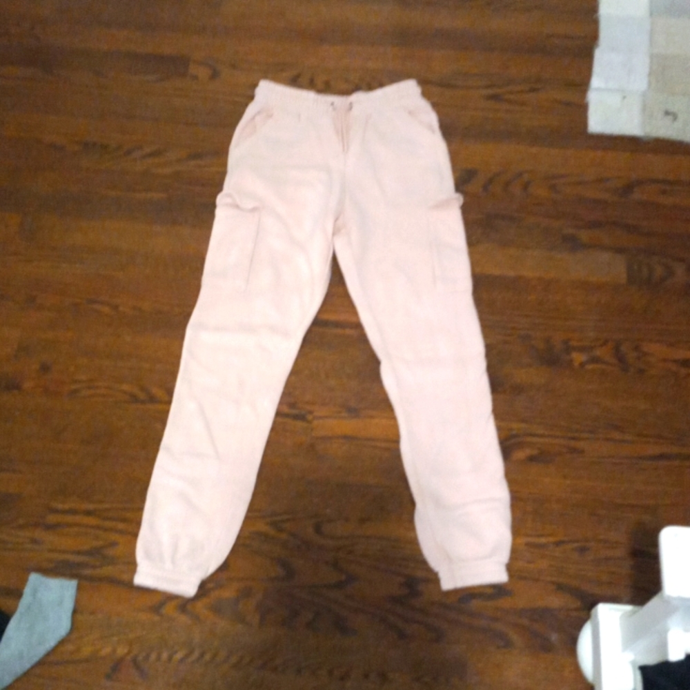 Pink cargo sweatpants